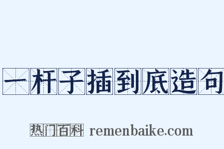一杆子插到底造句是什么意思的图片